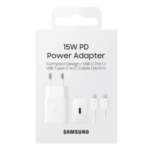 Samsung 3A 15W Type-C Çıkışlı 1m Kablolu Şarj Aleti Set Beyaz T1510X ( Türkiye Garantili)